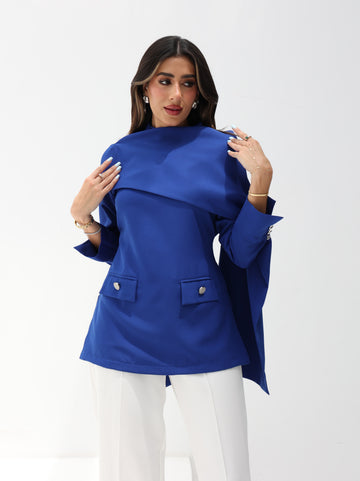 Royal Blue Etoile Shawl Top