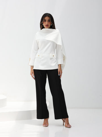 Off White Etoile Shawl Top