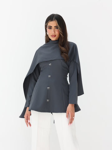 Made To Be Seen Top In Slate Grey