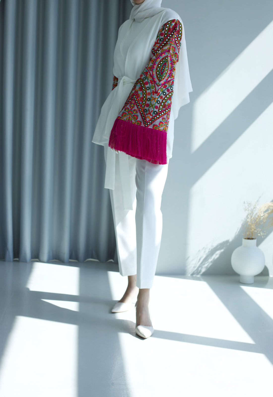 Tasseled kimono