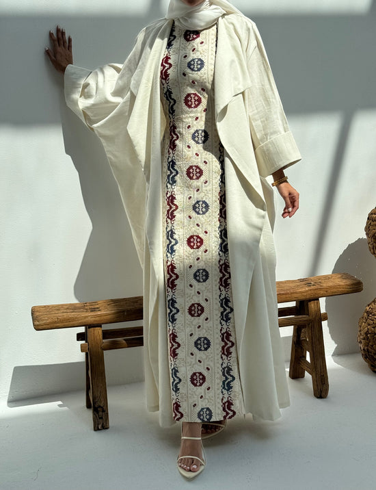 Beige Ramadan Bisht with Dress