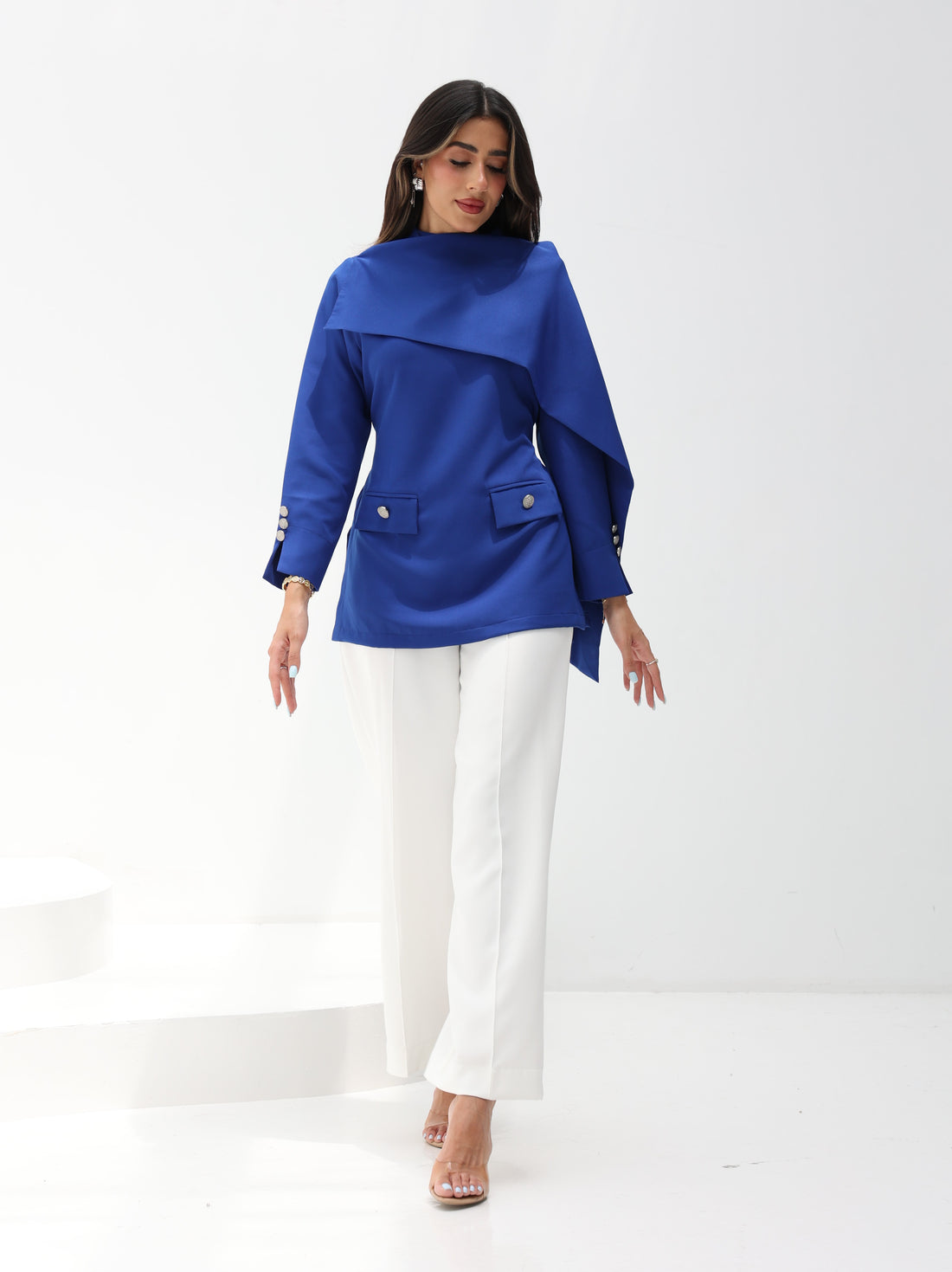 Royal Blue Etoile Shawl Top