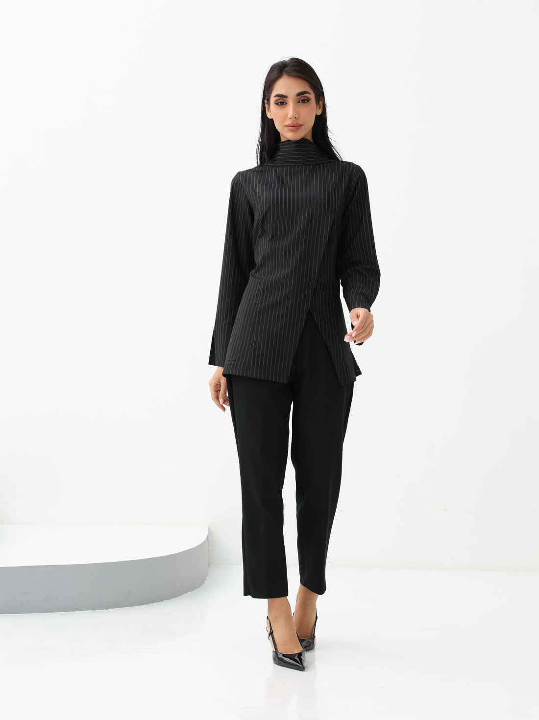 The Office Top ( Baby Pink Stripes )