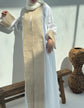 White Abaya with Gold Embroidery