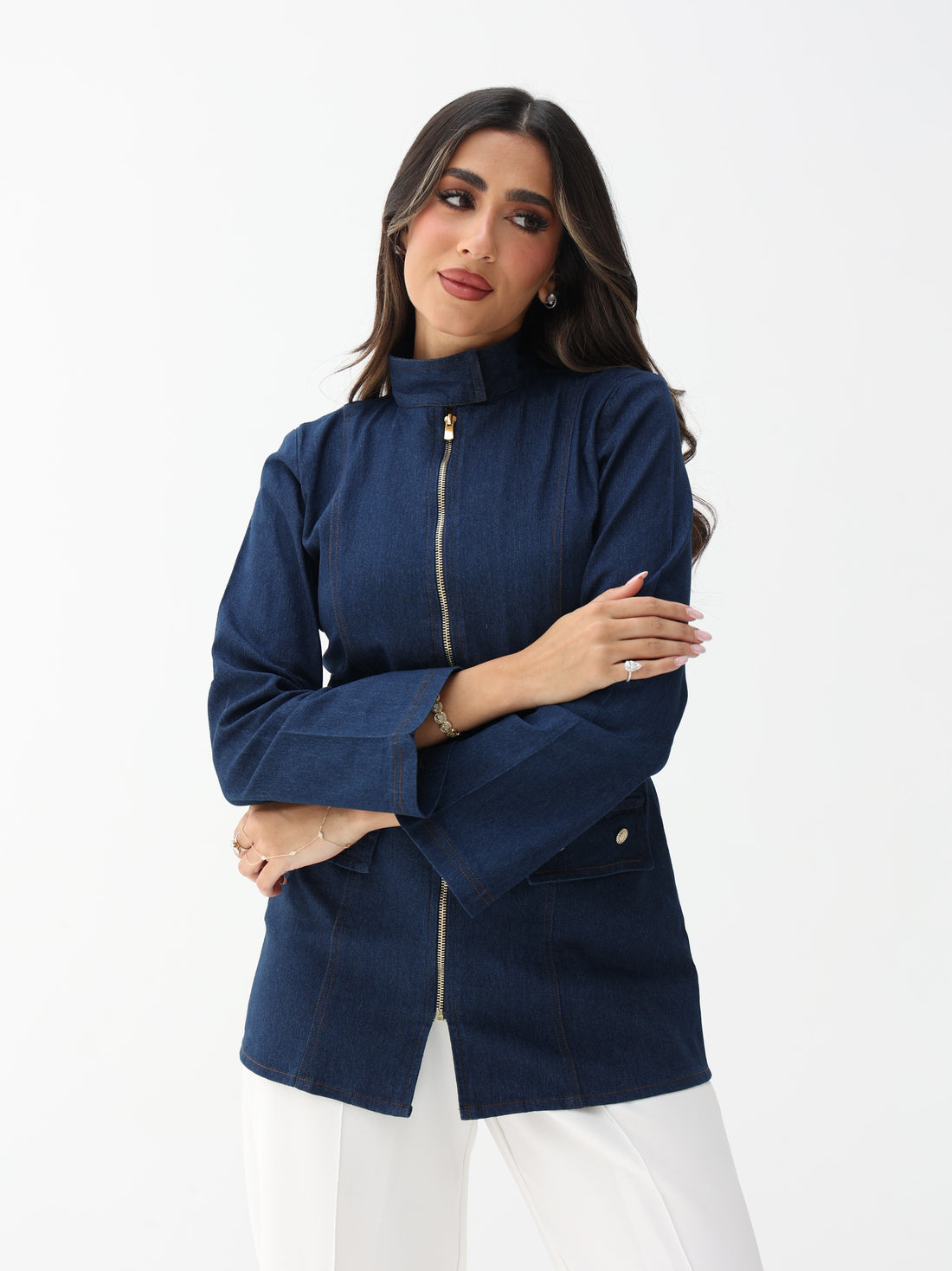 The Elevated Structured Top in Denim