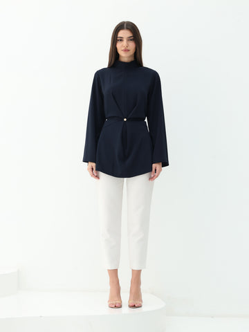 The Soft Statement Top in Navy Blue