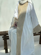 White Abaya with Gold Embroidery