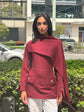 Burgundy Etoile Shawl Top