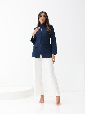 The Elevated Structured Top in Denim