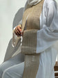 White Abaya with Gold Embroidery