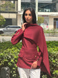 Burgundy Etoile Shawl Top