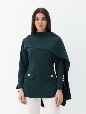 Etoile Shawl Top in Green