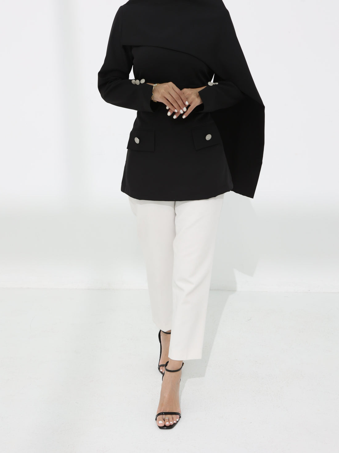 Black Etoile Shawl Top