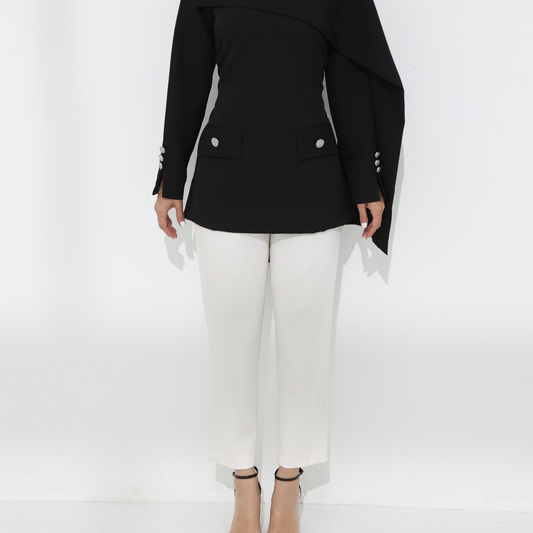 Black Etoile Shawl Top