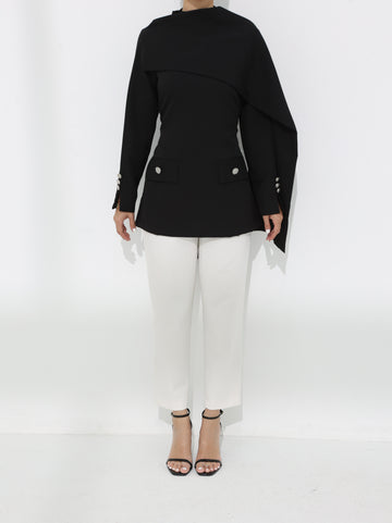 Black Etoile Shawl Top