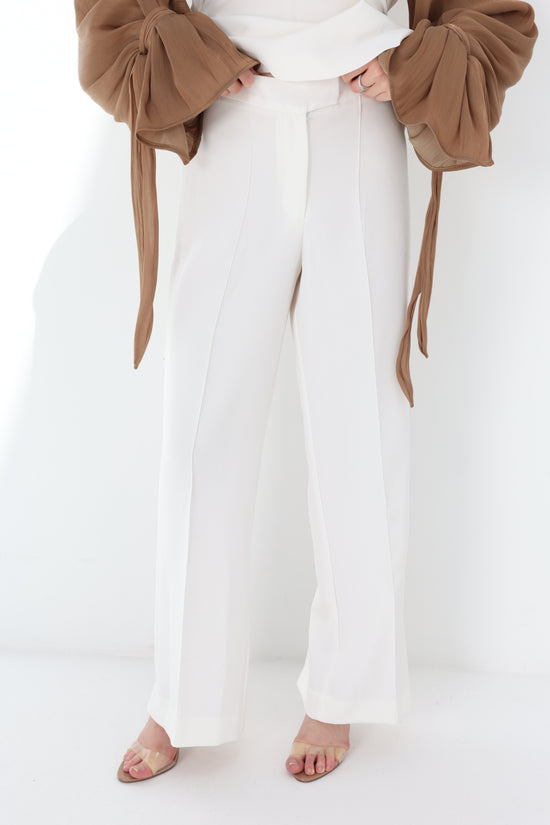 White Basic Pants